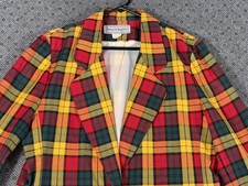 Vintage 1980's Multicolor Plaid Tartan Norton McNaughton Jacket Women's Sz 8