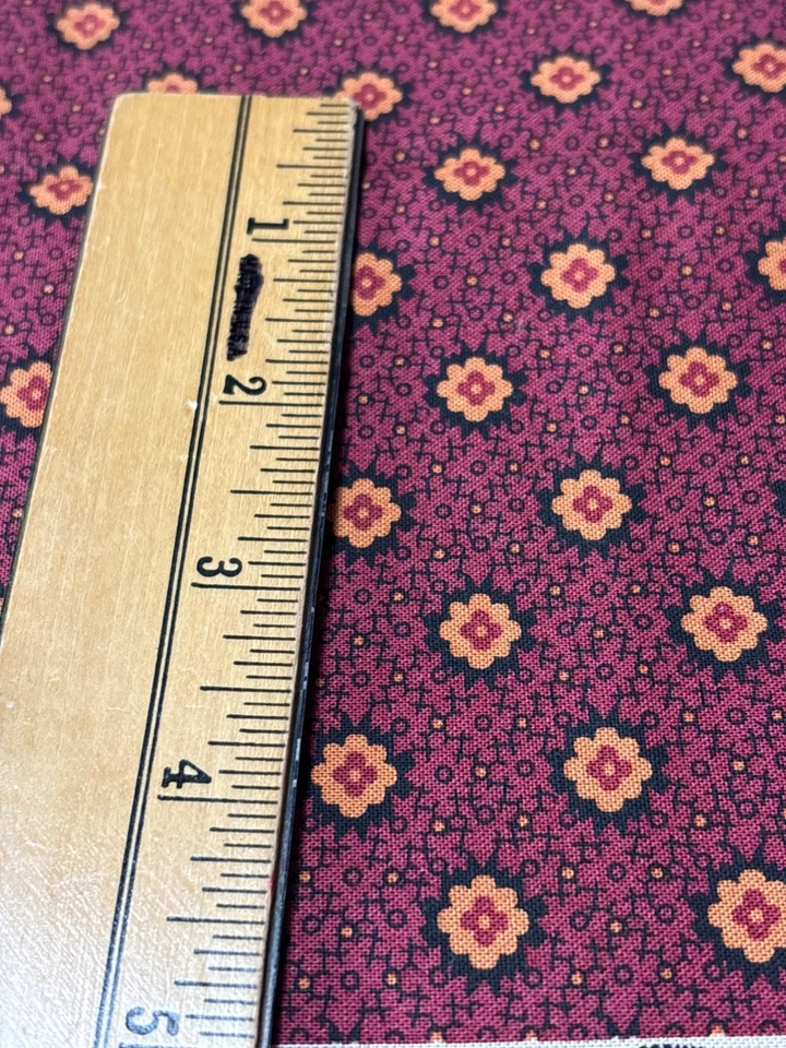 Riley Blake Bountiful Autumn Cotton Fabric 16" x 44" Floral Print Maroon & Gold - Image 3 of 4