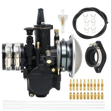 Carburetor PWK with Air Filter Intake Adapter Main/Slow jet Oil Hose Pipe for...