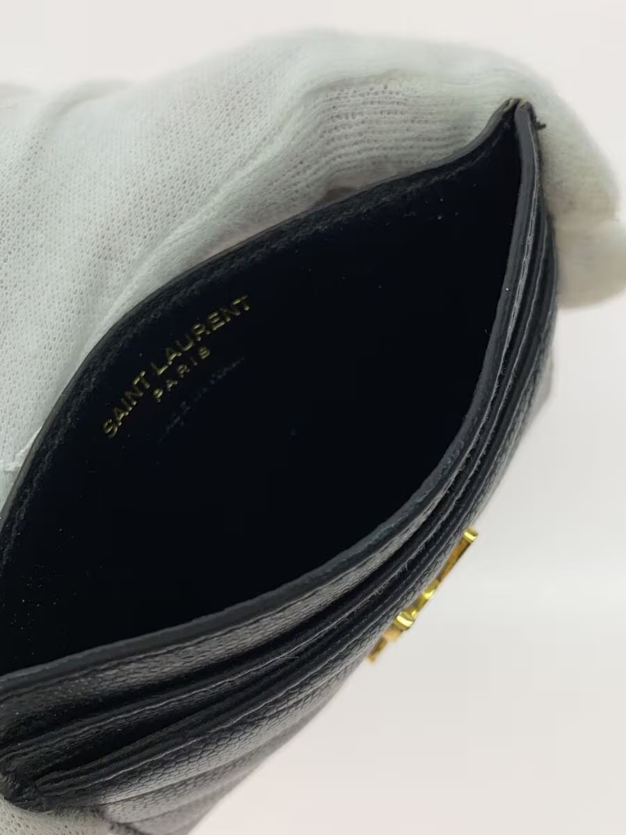 SAINT LAURENT Men's Black Leather Card Case (GNC423291) thumbnail 4