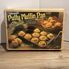 Vintage Griswold Preseason Cast Iron Puffy Muffin Pan With Original Box