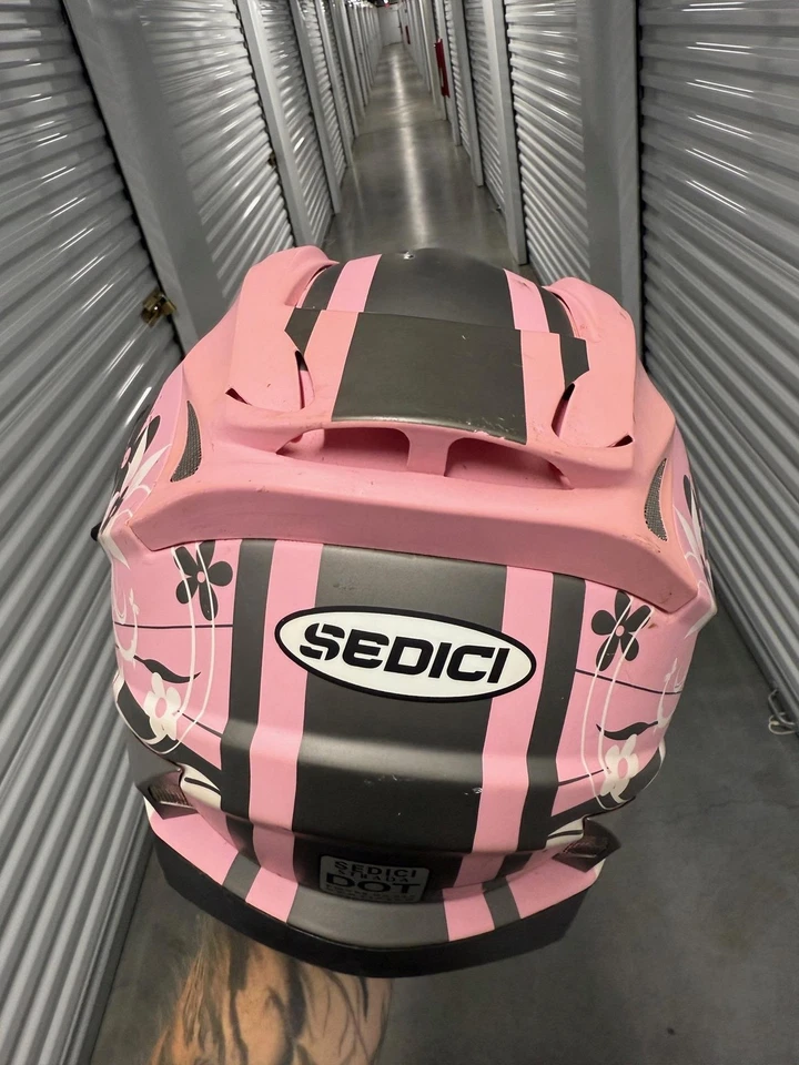Casco de motocicleta Sedici Strada cara completa XS rosa floral gráfico DOT parasol Foto 3 de 4