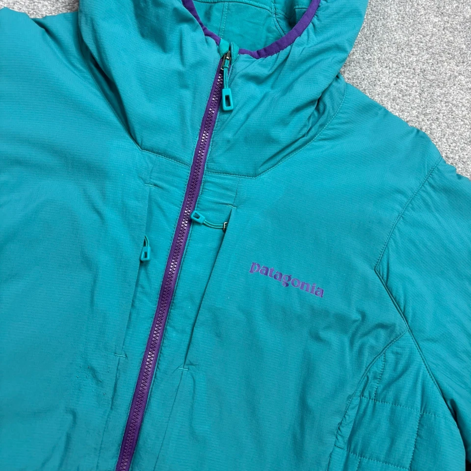 Chaqueta Patagonia Mujer X Grande Verde Nano Aislamiento de Aire Capucha Abrigo Abombado Dama* Foto 3 de 4