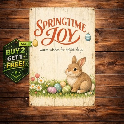 Easter Blessings Tin Metal Sign 8x12 Holiday Blessings Home Wall Decor