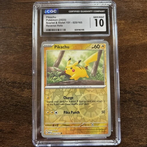 Pokemon Pikachu Reverse Holo #25 Scarlet & Violet 151 Costco - CGC 10 Gem Mint