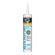 Dap 18425 Silicone Caulk, 10 Oz, Cartridge, White, Silicone Base, Alex Fast Dry