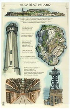 Alcatraz Island San Francisco Bay California, Prison, History Technical Postcard