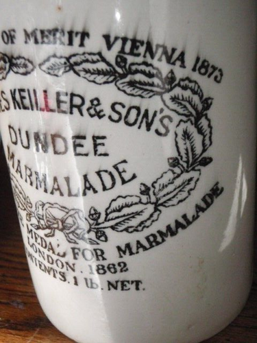 ANTIQUE STONEWARE CROCK JAMES KEILLER & SONS DUNDEE MARMALADE JAR LONDON 1862 - Picture 2 of 10