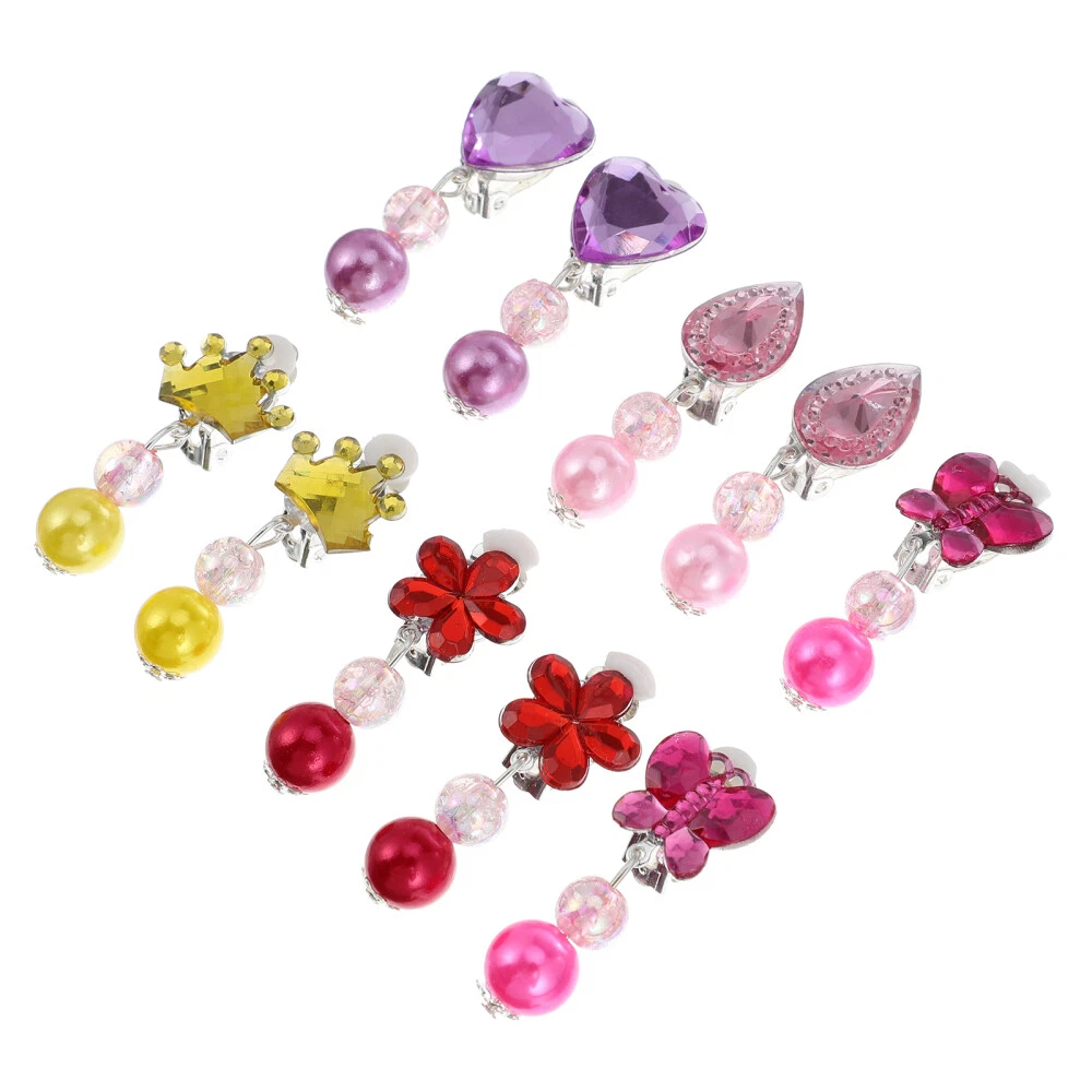 Amazon.com: 16 Pairs Clip on Earrings for Girls Stud Earrings Set Kid Earrings  Kids Jewelry for Girls Party Favor Kids Princess Play (Cute Style):  Clothing, Shoes & Jewelry