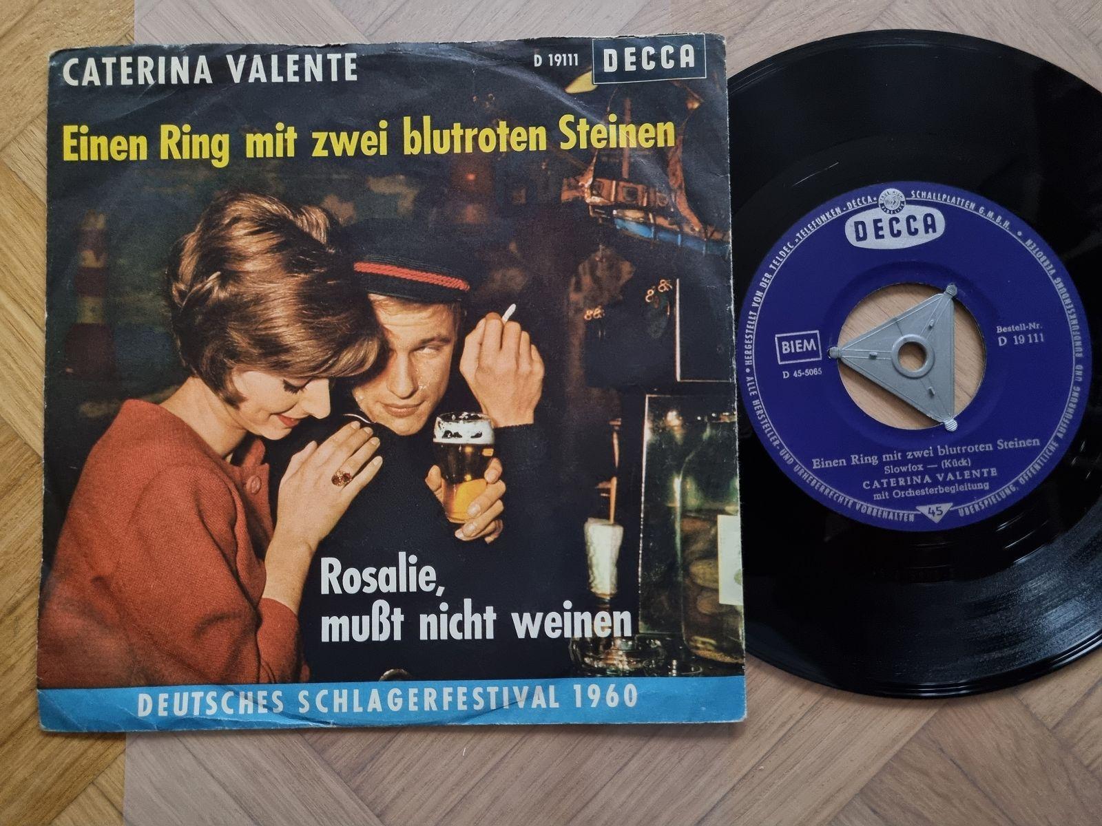 7"" Single Vinyl Caterina Valente - Einen Ring mit zwei blutroten Steinen BLAUES