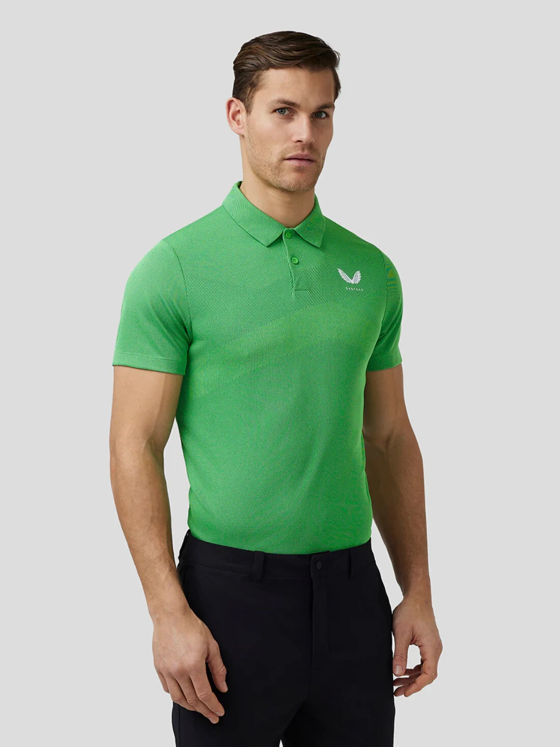 Polo Castore Golf para hombre tejido de ingeniería verde