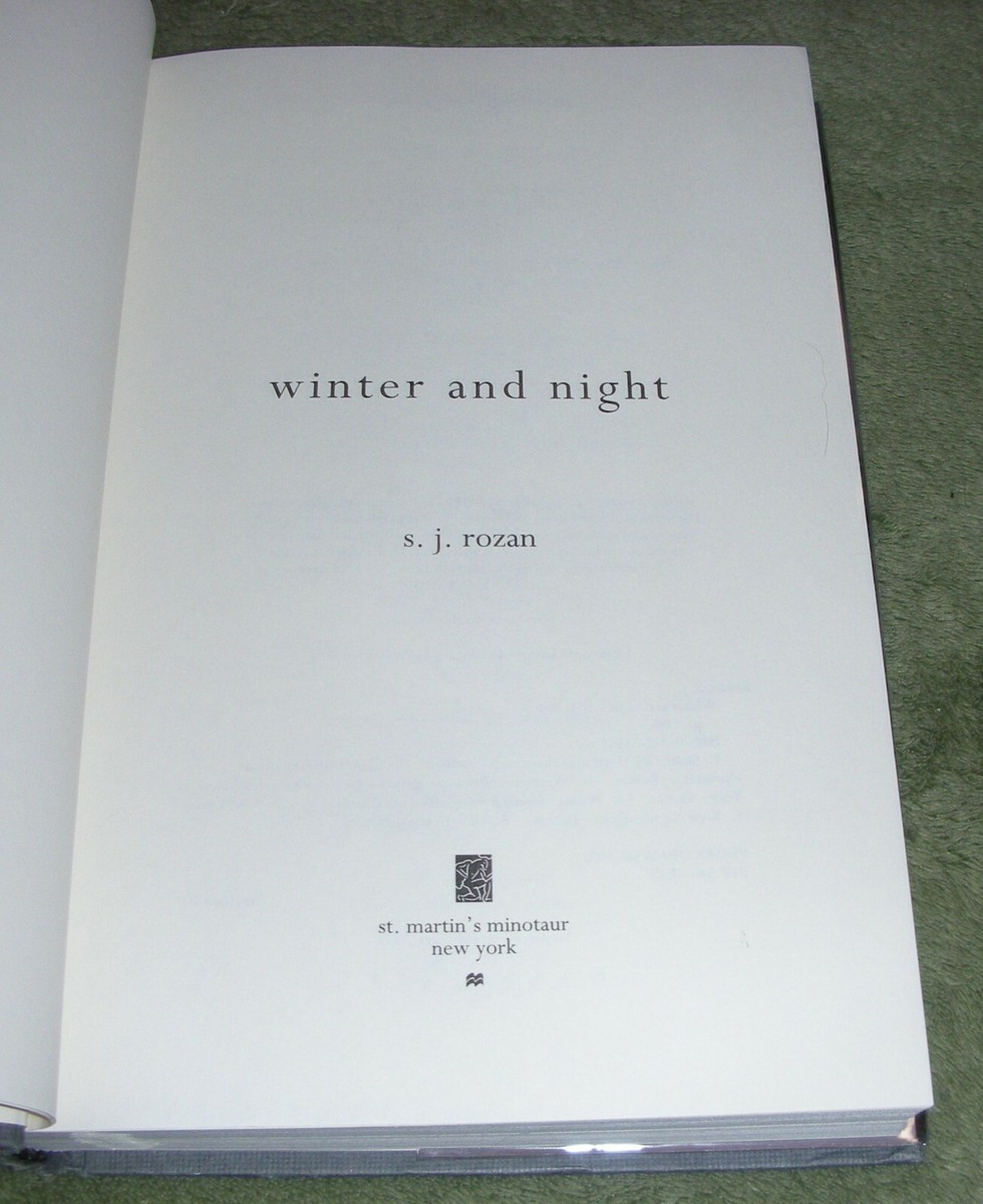 WINTER AND NIGHT by S. J. Rozan 2002 HC/DJ ~ 1st Edition 1st