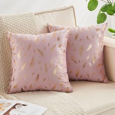 JELLYMONI Pack of 2 Decorative Throw Pillow Covers 18x18 Inch for Couch Bed