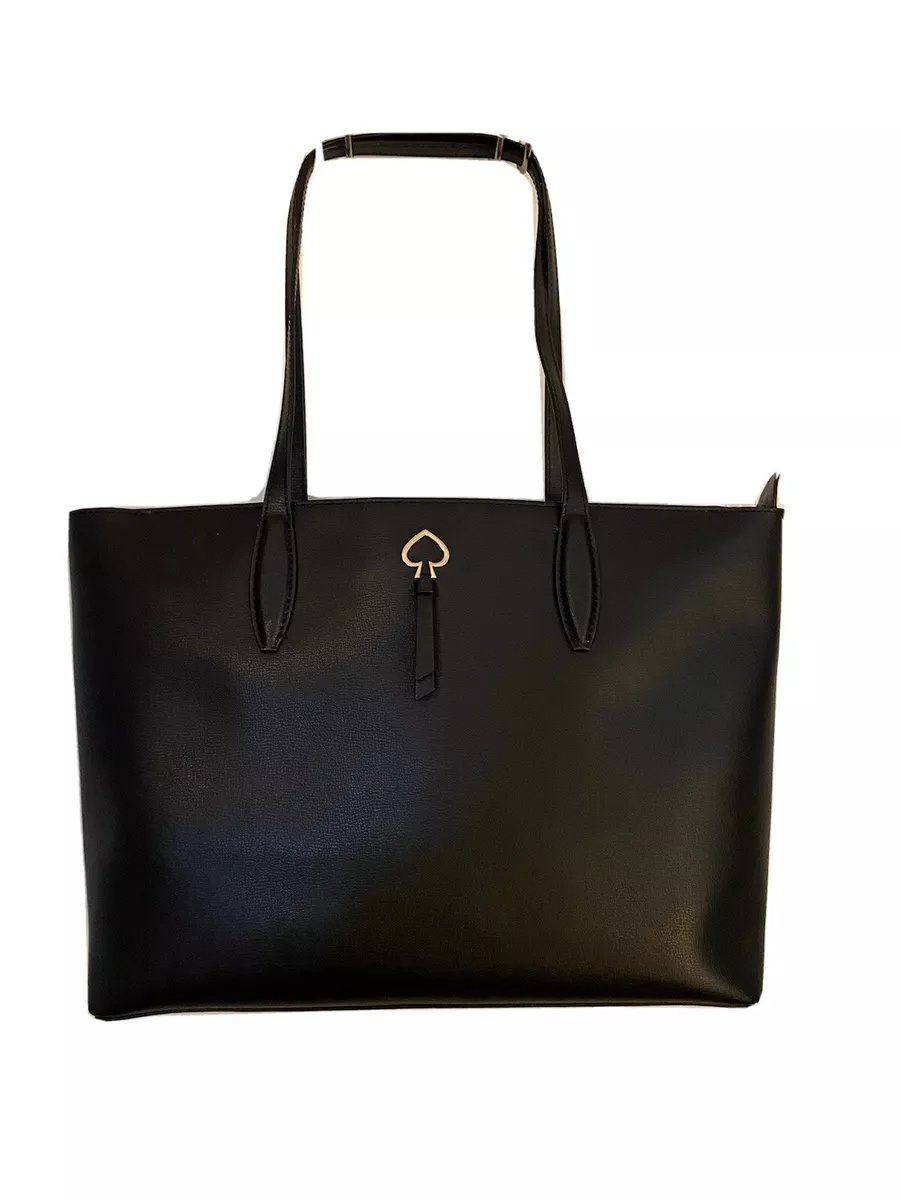 Kate Spade Adel Small Black Leather Top Zip Tote Handbag Purse