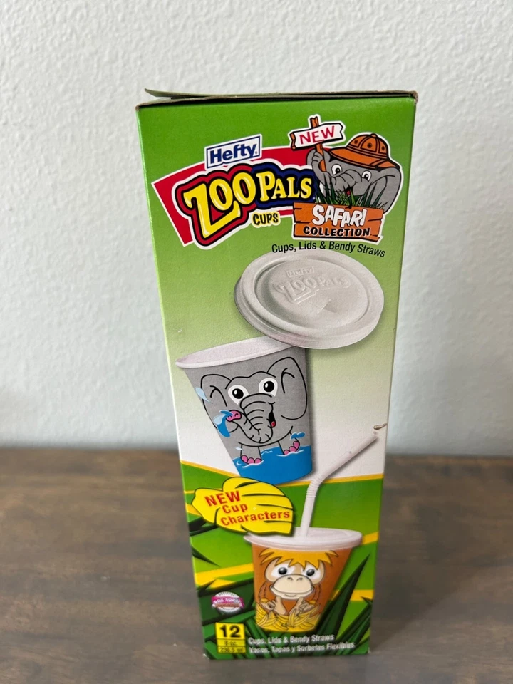 Hefty Zoo Pals Cups Safari Collection 12 Ct New Sealed Box - Image 2 of 4