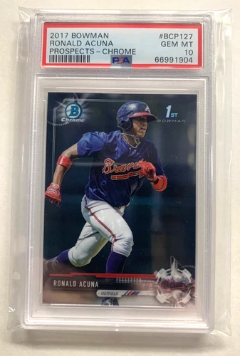 RONALD ACUNA ROOKIE • PSA 10 • 2017 Bowman Chrome 1st #BCP127 • BRAVES GEM RC!!!