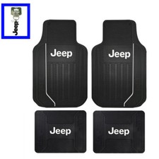 Jeep Car Truck Front Back All Weather Heavy Duty Rubber Floor Mats Keychain