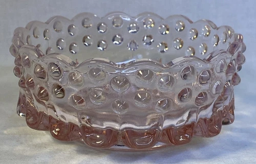 Fenton / For Gracious Touch Hobnail Ice Cream / Nut Dish in Pink Opalescent
