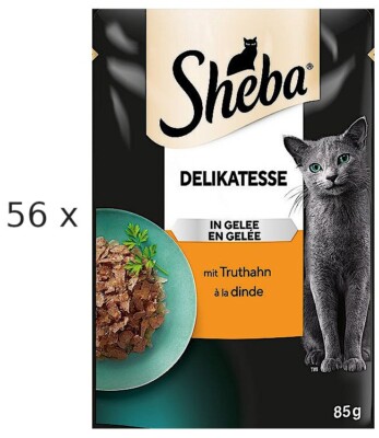 SHEBA Delikatesse in Gelee mit Truthahn- 56 x 85 g (  11,06/kg) 