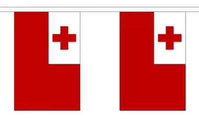 Tonga Flagge Wimpelkette - 3m 6m 9m Meter Länge 10 20 30 Fahnen - Polyester 