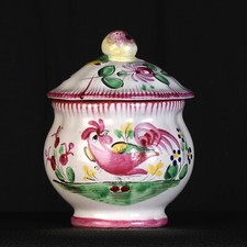 Vaso In Ceramica Decorato Con Gallo E Fiori Islettes XX Secolo