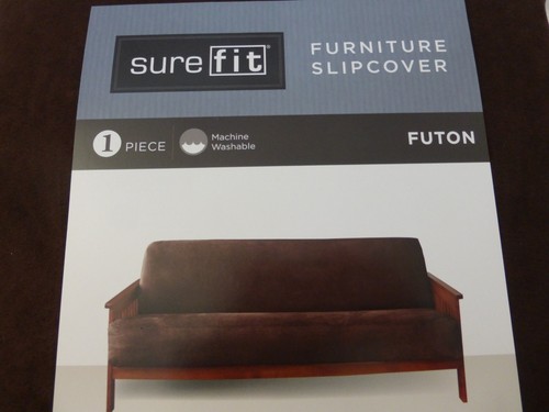 Sure Fit Suede Chocolate One Piece Futon Slipcover NIP - Picture 4 of 7