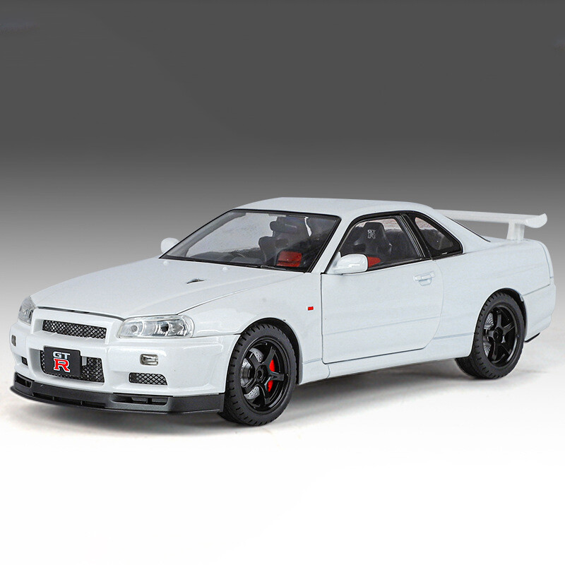 1:18 Diecast Vehicle Nissan GT-R34 SKYLINE Model Car Toy