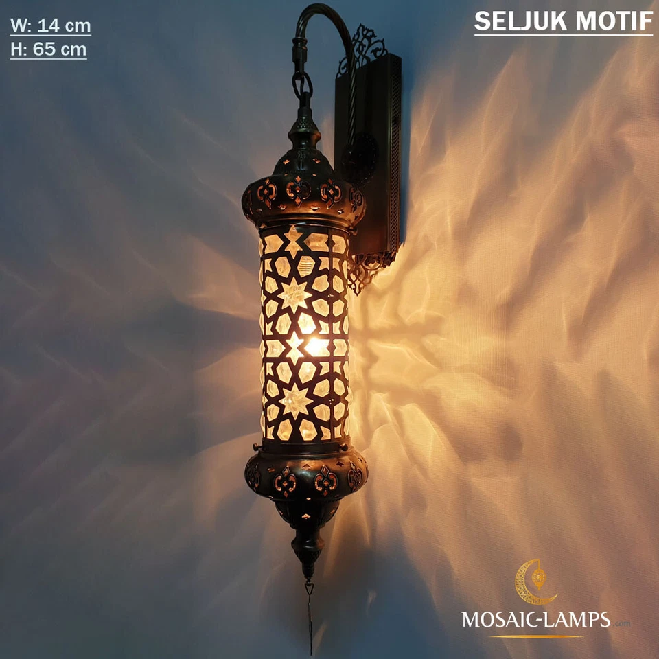 Apliques de techo para dormitorio de baño, lámparas de pared sopladas, luces de pared marroquíes Foto 2 de 4