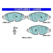 ATE 13.0470-2609.2 Bremsbeläge Bremsklötze Vorne für Audi A1 Allstreet Skoda VW ATE 13.0470-2609.2 Bremsbeläge Bremsklötze Vorne für Audi A1 Allstreet Skoda VW