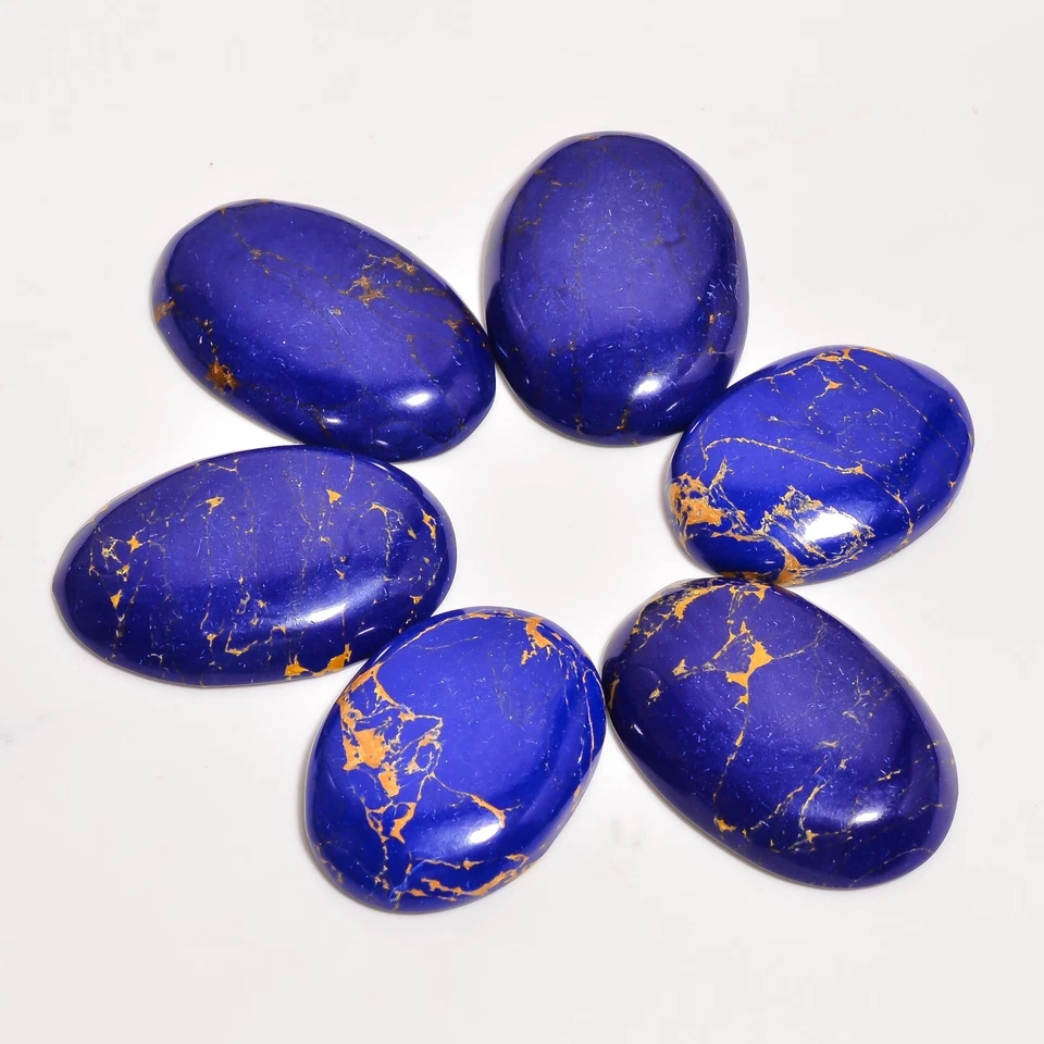 Lapis Lazuli Loose Gemstone Lab Created Cabochon Top Semiprecious Gemstone - Image 4 of 4