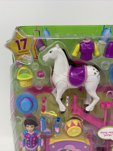 2003 POLLY POCKET Dazzlin' Pet Show Prancin' Pony Play Set Doll NEW SEALED - Picture 2 of 7