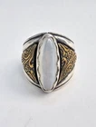 Carolyn Pollack Sterling Silver Mother of Pearl Ring Size 6.75 Oval Bezel Vintag