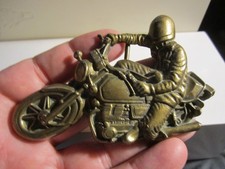 1978 MOTORCROSS MOTORCYCLE BELT BUCKLE SOLID BRASS VERY HEAVY - GW-26
