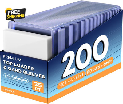 200 Card Sleeves Top Loaders for Cards, 3'' X 4'' Hard Plastic Toploaders