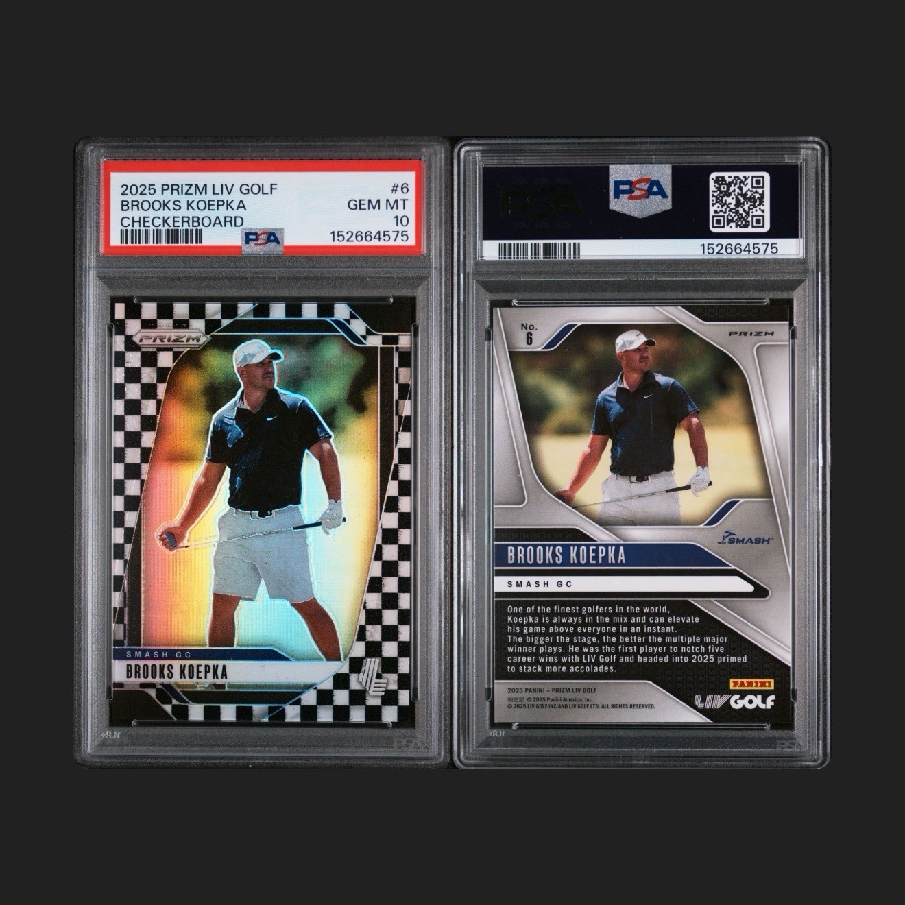 2025 PANINI PRIZM LIV GOLF | CHECKERBOARDBROOKS KOEPKA 6 PSA 10 POP 1