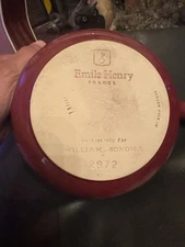 EMILE HENRY France Handled Casserole Baking Dish BURGUNDY  8" Mouth-Very Nice!