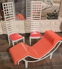 Vintage Barbie Dream house Ladder Back Chairs (Set Of 2)And Chaise Lounge Chair