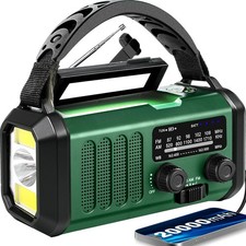 Emergency Weather Radio 20000mAh NOAA/AM/FM with 74000mWh USB/Solar/Hand Crank C