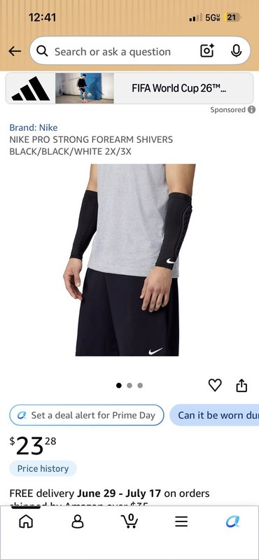 Nike Pro Strong Forearm Shivers Compression Sleeve 2X/3X Black/White