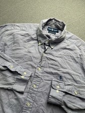 Polo Ralph Lauren Shirt Mens 17 34/35 Purple Long Sleeve Yarmouth Button Down
