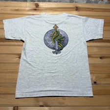 Vintage 90s Utility Dragon Sword Shield Graphic Heather T-Shirt USA Made Medium