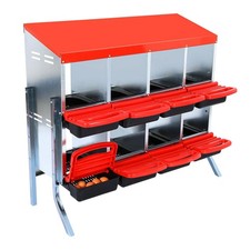 8 Holes Chicken Nesting Box Hen Laying Boxes Roll Away Nesting Box with Legs