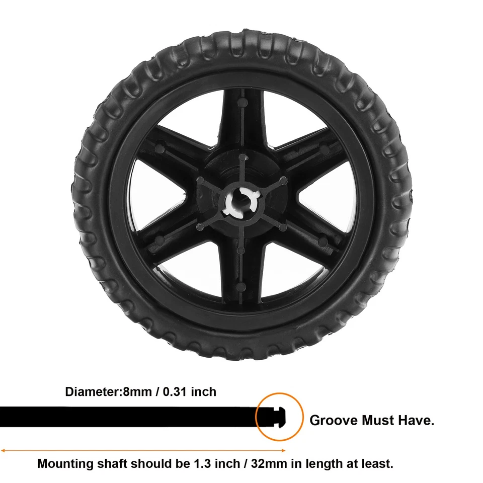 4Pack Shopping Cart Wheels Replacement 5" Rubber Foaming Wheel Repair Black - image 4 of 4