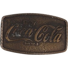 Enjoy Coke Coca Cola Collectible Soda Fountain Drink 1970s Vintage Belt Buckle