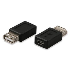 2-Pack USB 2.0 A Female to Mini-B 5-Pin Female Adapter Converter Connector
