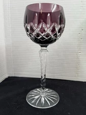 AJKA Crystal Arabella ONE Cut to Clear Hock Wine Glass 8 1/4” Amethyst Purple