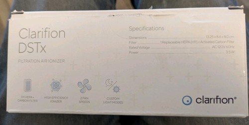 2 nuovi purificatori d'aria e ionizzatori portatili Clarifion DSTx nuovi con scatola spedizione gratuita - Foto 5 di 5