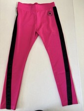 New Converse Girls Leggings Hot Pink/black Size Youth M