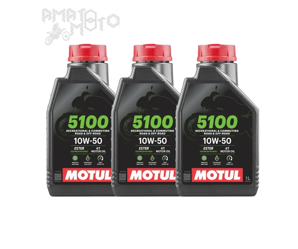 3 LITRI OLIO MOTUL 5100 10w50 MA2 Sintetico PER MOTORI 4T
