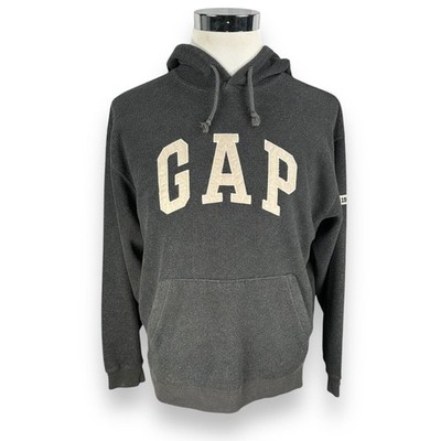 Vintage Gap Fleece Hoodie Men s Small Gray Pocket Pullover 90s Spellout Korea